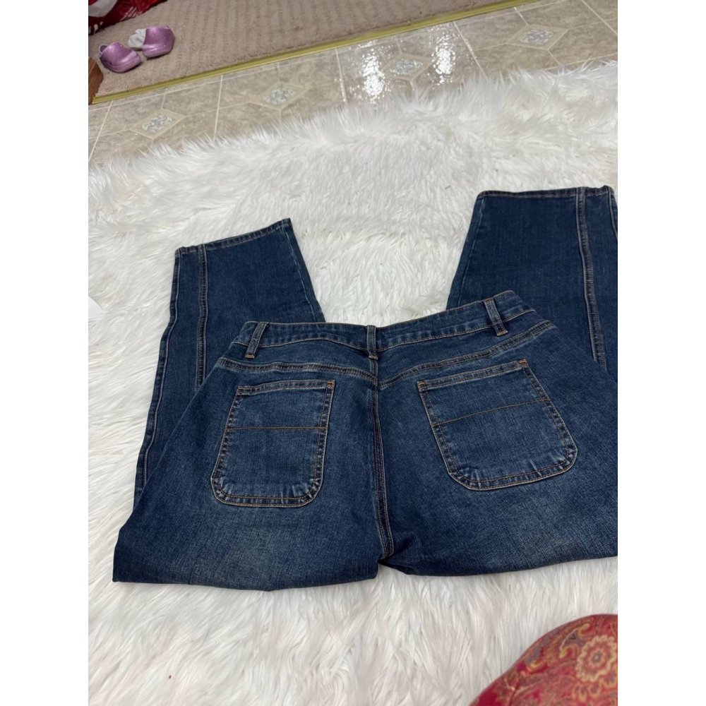 Flamingals Women’s High Rise Wide Leg Crop Jeans Barrel Leg Stretchy Baggy M - Picture 7 of 8